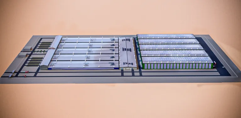 Rendering of the planned facility, right side view