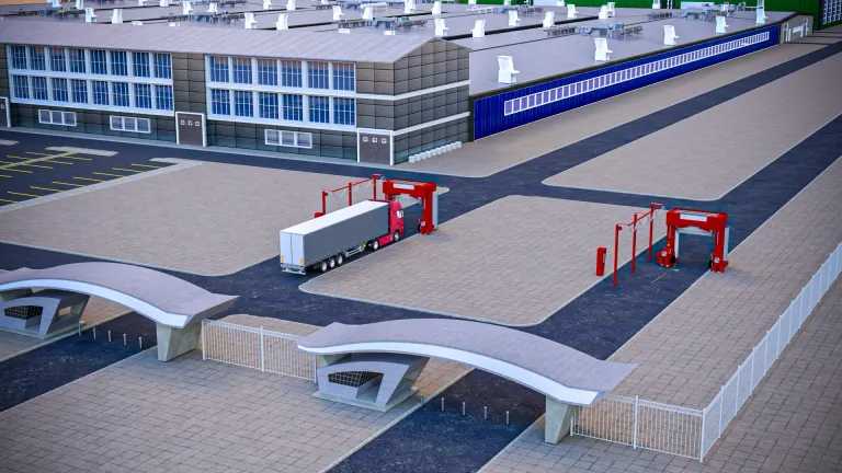 Rendering of the truck entrance of the planned facility