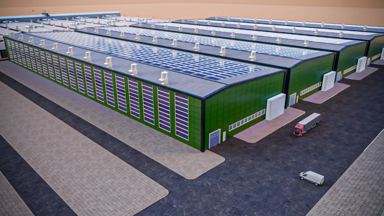 Rendering of the aeroponics halls of the planned facility