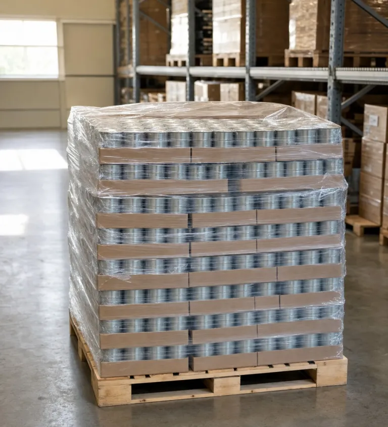 Pallet of finished cans