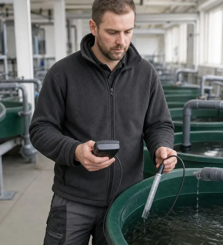 Water quality check at the tanks