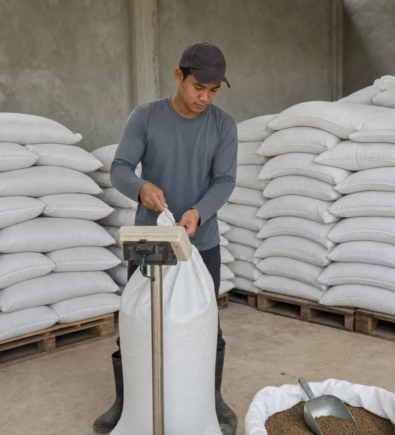 Feed store with extruded pellets
