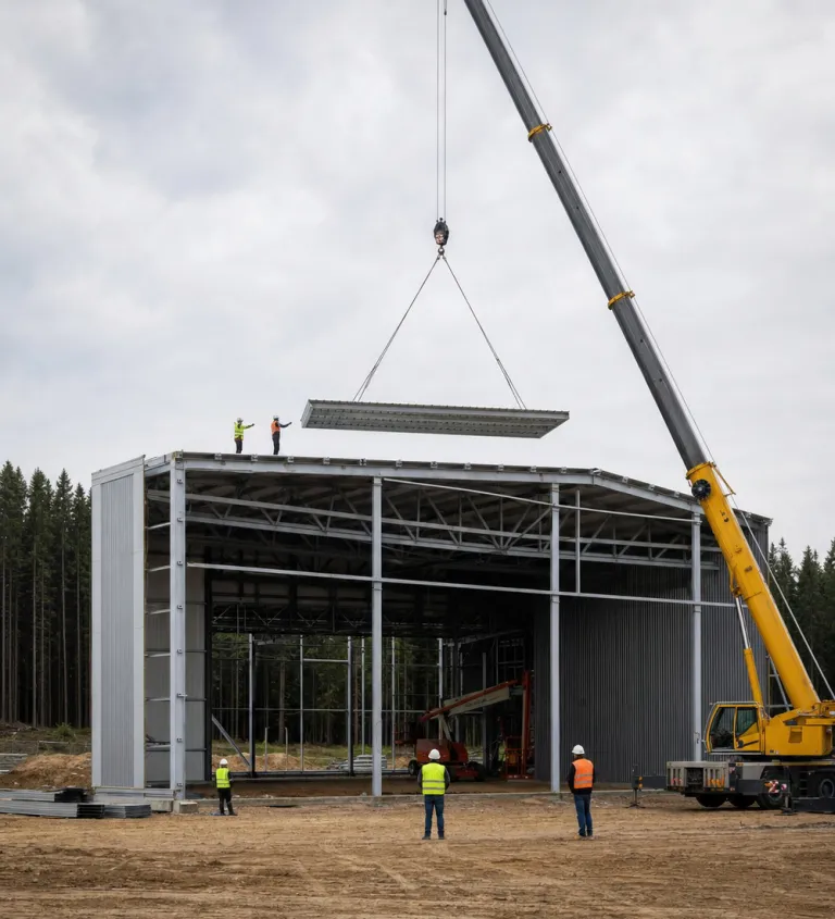Construction of the production hall