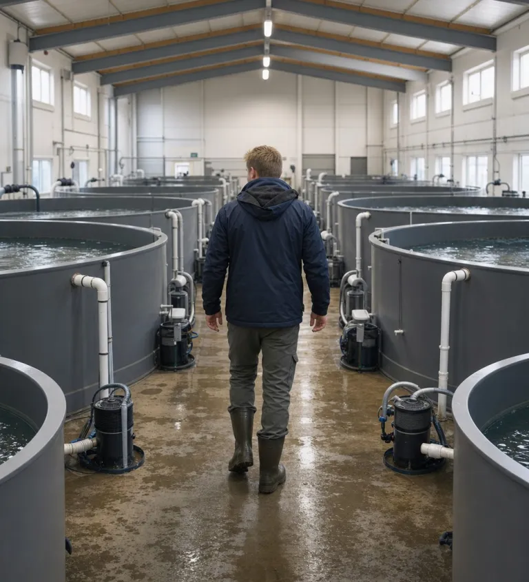 Production hall with individual water loops