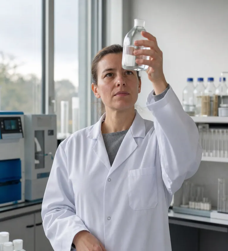 Water sample check in the laboratory