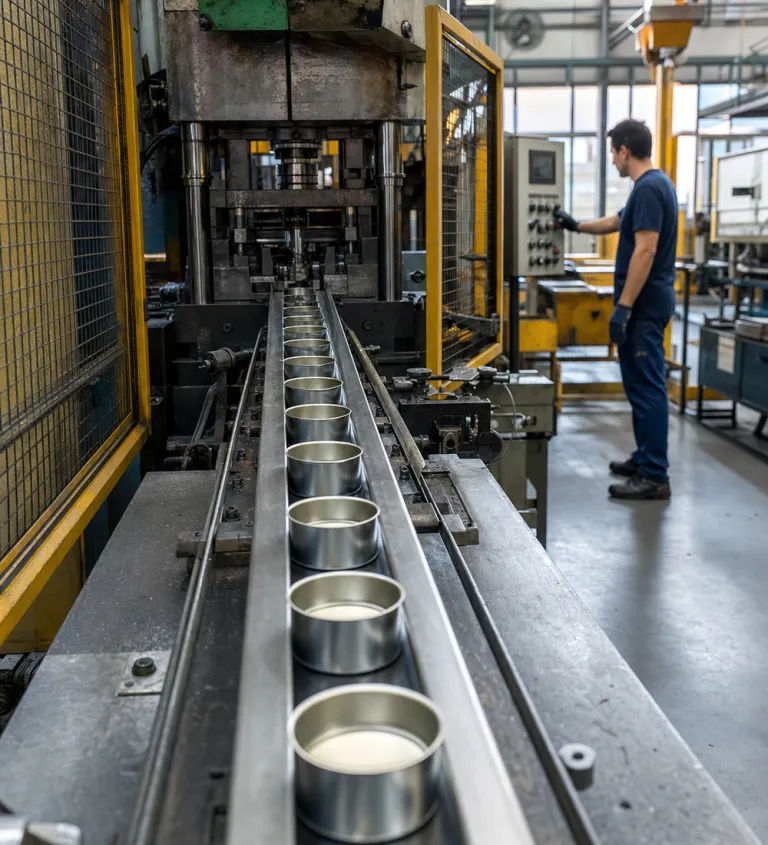 Can bodies moving along the production line