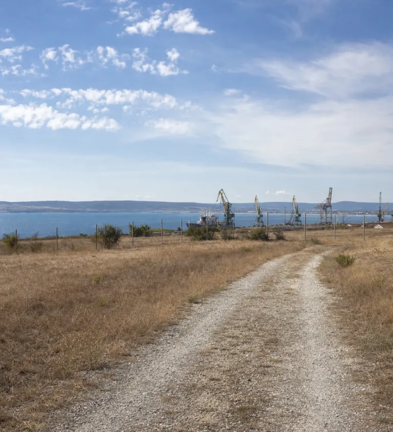 Coastal industrial land near Varna before construction