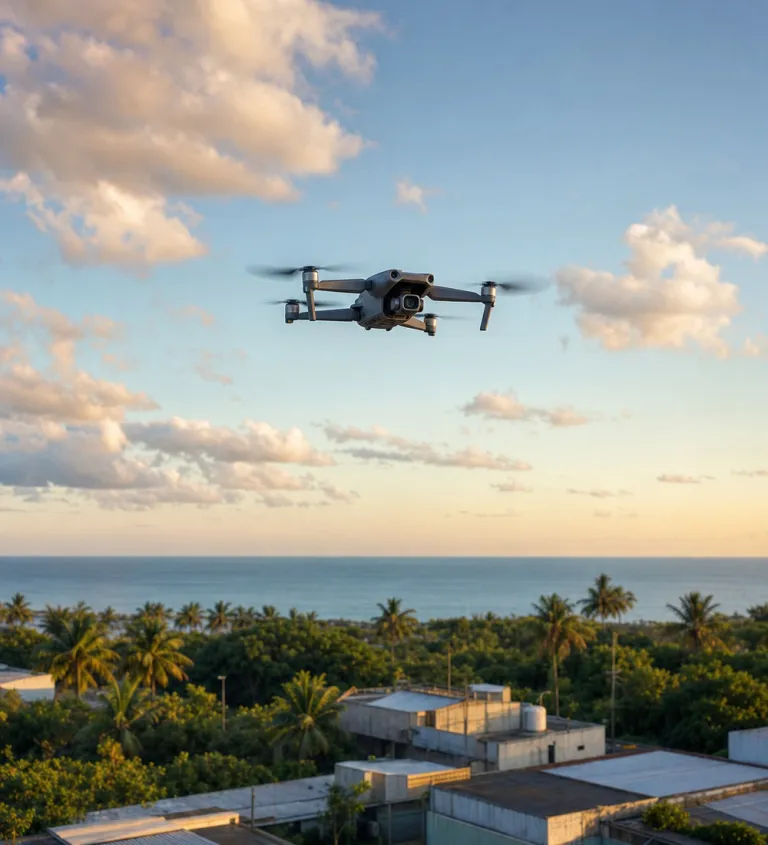 Security drone above the grounds