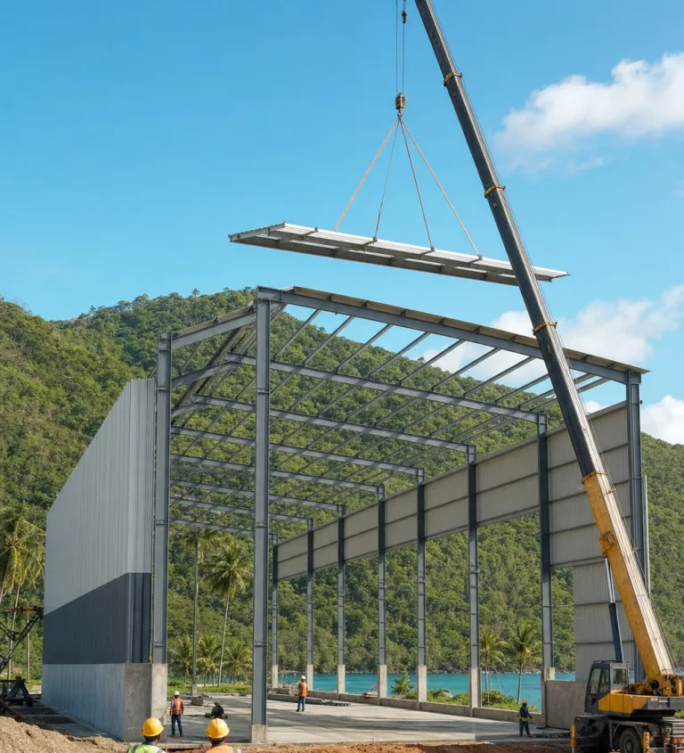 Construction of the production hall