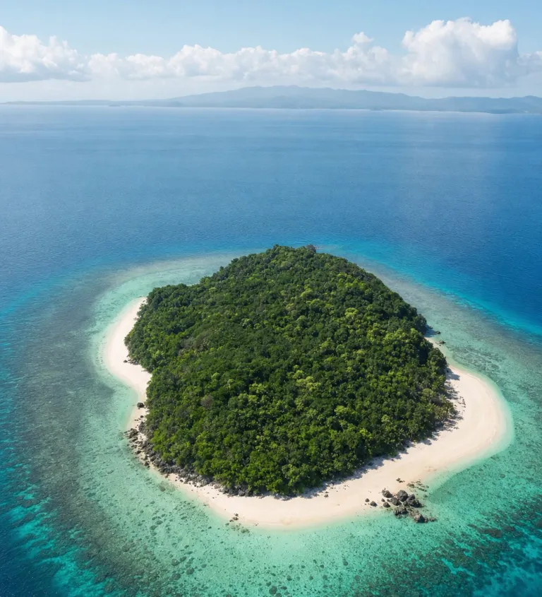 Island and reef off the northern Philippine coast