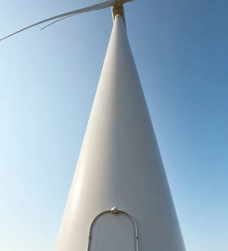 Turbine tower seen from below