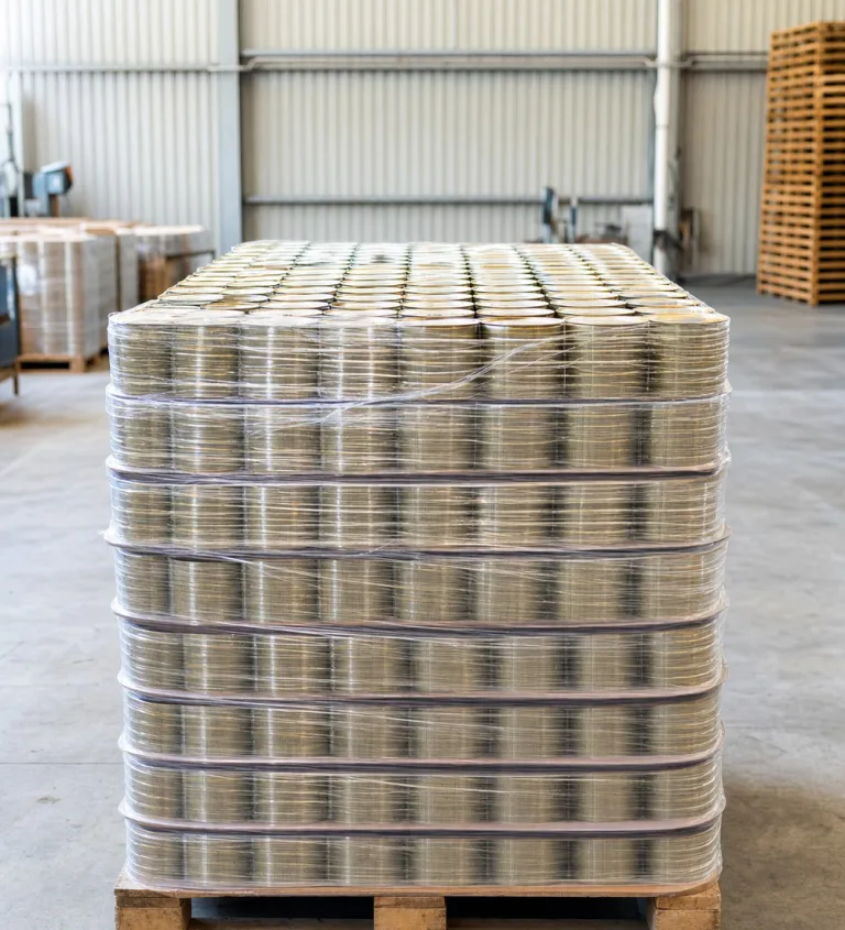 Pallet of finished cans