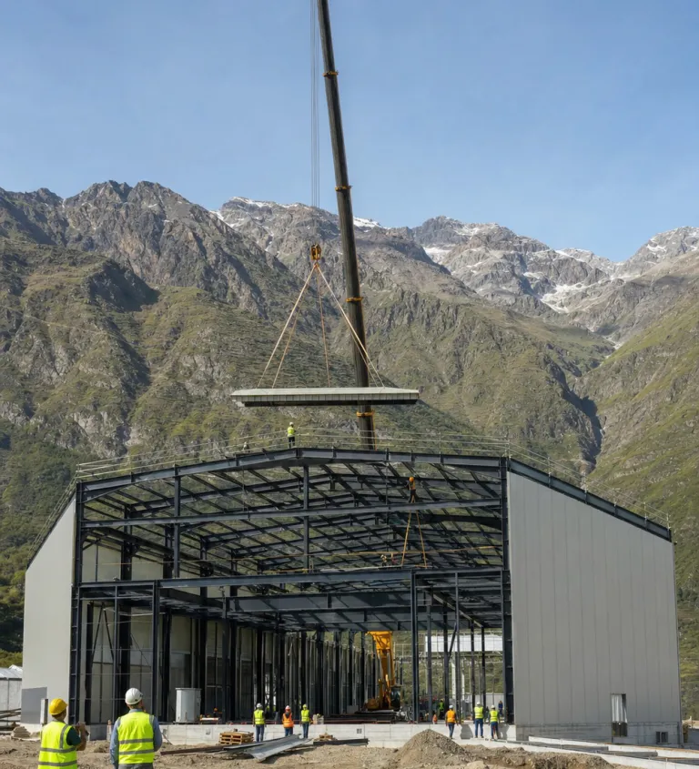 Construction of the production hall