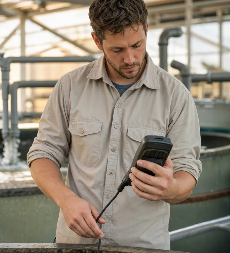 Water quality check at the tanks