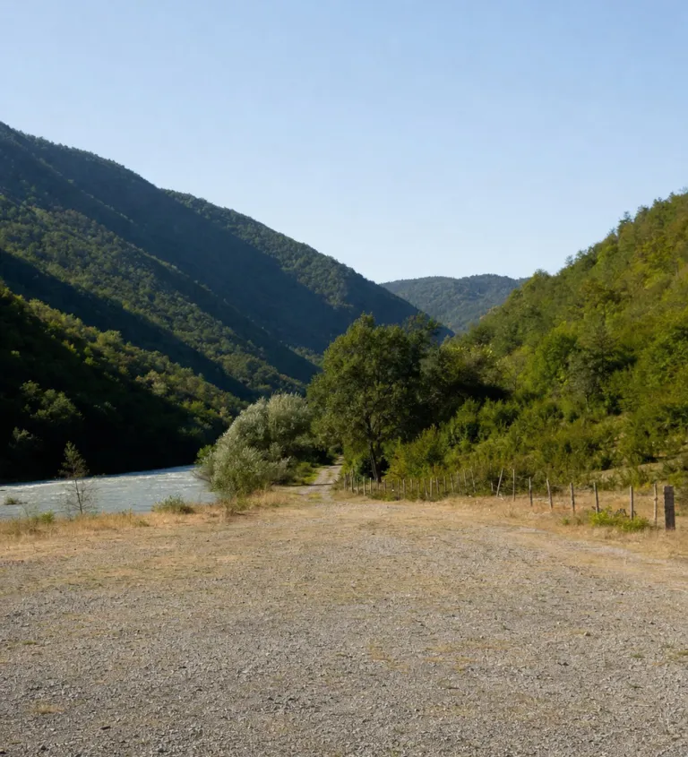 The location beside the river